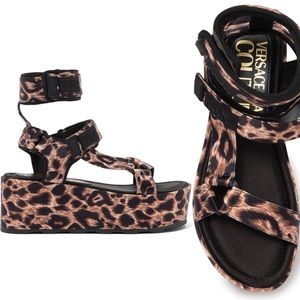 Versace platform leopard print sandals